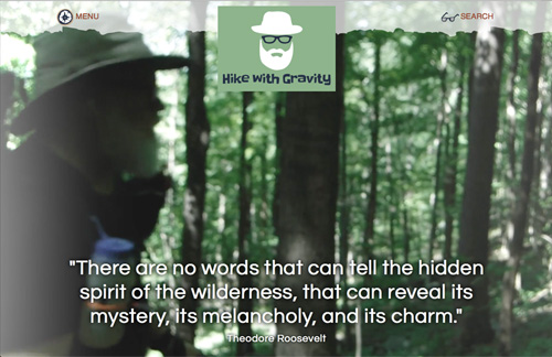 Screen capture of Hike with Gravity website