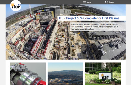 Screen capture of US ITER website